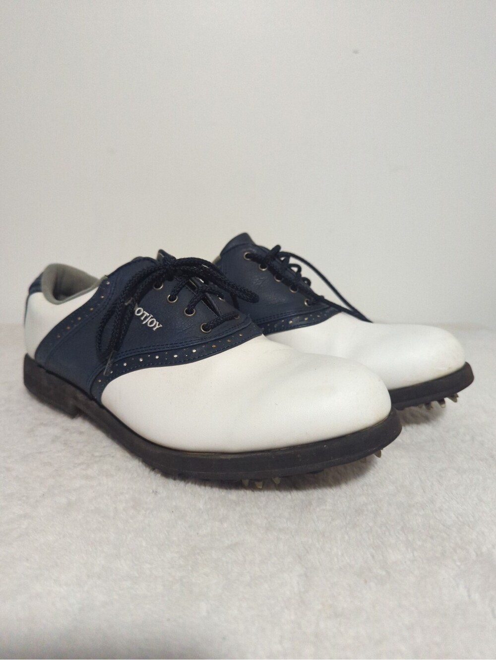 FootJoy Two-Tone Leather Golf Shoes with Spikes Mens Size 9.5 48739